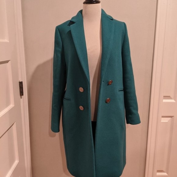 Sezane Jackets & Blazers - Sezane Turquoise Wool Coat